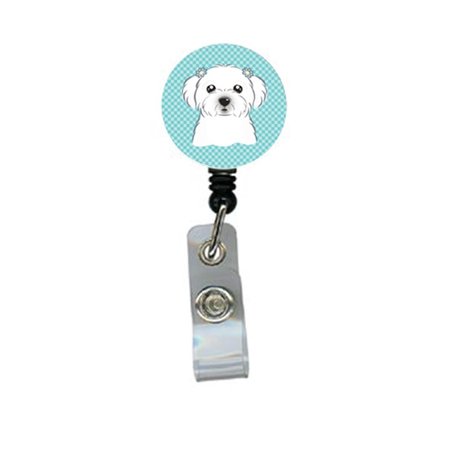 TEACHERS AID Checkerboard Blue Maltese Retractable Badge Reel TE714174